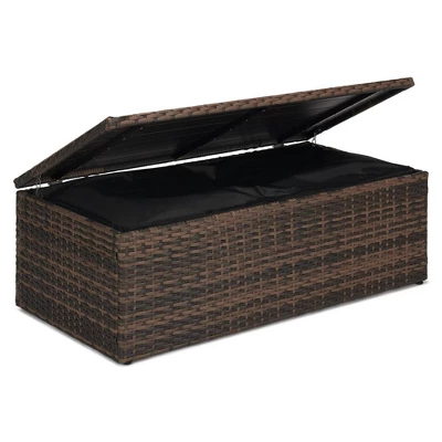 6pc Wicker Outdoor Conversation Set With Cushions - Orange - EDYO LIVING 12 6pc Wicker Outdoor Conversation Set With Cushions - Orange - EDYO LIVING - Image 10