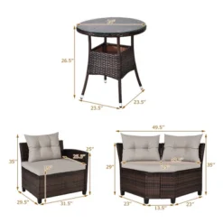 Costway 4PCS Outdoor Patio Rattan Furniture Set Cushioned Sofa Table 13 Costway 4PCS Outdoor Patio Rattan Furniture Set Cushioned Sofa Table -Crosley Shop GUEST 9da9fe38 e151 46d7 855a 1b4eecdf389f