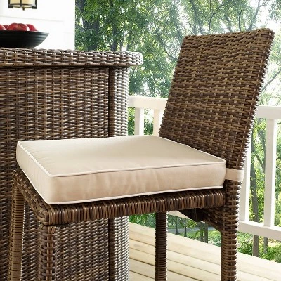 Bradenton 3pc Outdoor Wicker Bar Set - Sand - Crosley 6 Bradenton 3pc Outdoor Wicker Bar Set - Sand - Crosley - Image 4