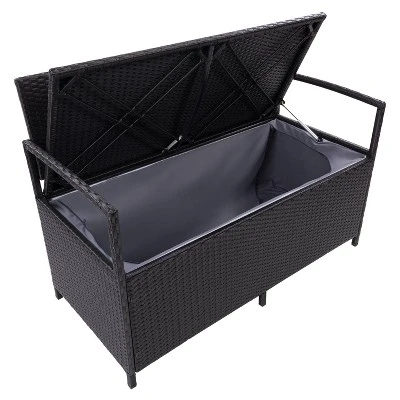 Parksville Patio Storage Bench - Black - CorLiving 10 Parksville Patio Storage Bench - Black - CorLiving - Image 8