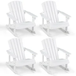 Tangkula 4PCS Kid Adirondack Rocking Chair Outdoor Solid Wood Slatted Seat Backrest -Crosley Shop GUEST 9eecf8b9 a84a 4775 b7fd 27372f2c8843