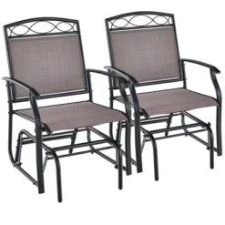Costway 2pcs Patio Glider Set Single Swing Rocking Chair Heavy-Duty Metal Frame Outdoor 23 Costway 2pcs Patio Glider Set Single Swing Rocking Chair Heavy-Duty Metal Frame Outdoor -Crosley Shop GUEST 9fe9583d 5420 4b70 85ff 2322b243197b