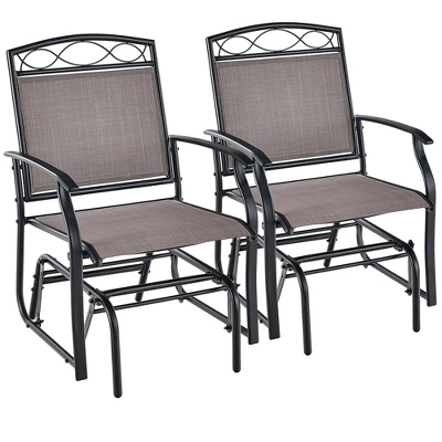 Costway 2pcs Patio Glider Set Single Swing Rocking Chair Heavy-Duty Metal Frame Outdoor 13 Costway 2pcs Patio Glider Set Single Swing Rocking Chair Heavy-Duty Metal Frame Outdoor - Image 11