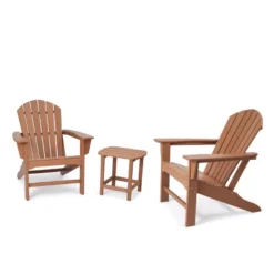 3pk Seating Set With Plastic Resin Adirondack Chairs & Side Table - EDYO LIVING -Crosley Shop GUEST 9feb9fc3 c75a 4ed1 9be5 7c1831c7f3ea