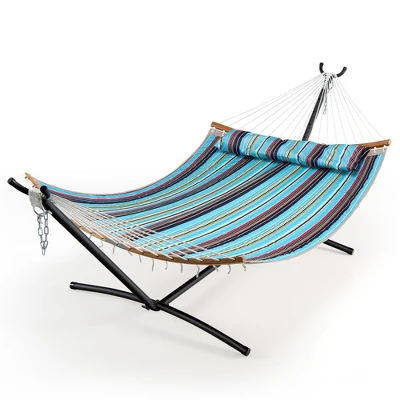 Costway Hammock Chair With Stand Heavy Duty Portable Carrying Bag Cushion Pillow RedBlue 12 Costway Hammock Chair With Stand Heavy Duty Portable Carrying Bag Cushion Pillow RedBlue - Image 10