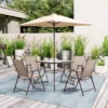 6pc Patio Dinning Set With 4 Folding Chairs Glass Table And Tan Umbrella Without Base - Crestlive Products 2 6pc Patio Dinning Set With 4 Folding Chairs Glass Table And Tan Umbrella Without Base - Crestlive Products -Crosley Shop GUEST a09d9023 bf44 4987 a3d8 ed3505c4d91e