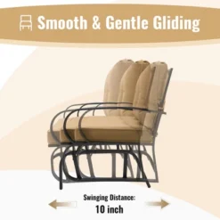Tangkula 2-Person Outdoor Patio Glider Bench Swing Seat Bench W/ Seat & Back Cushions -Crosley Shop GUEST a09e25e4 d281 4e97 8c9f 1ac277656755