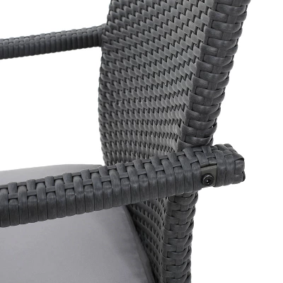 Corsica Set Of 2 Wicker Dining Chair With Cushions - Gray - Christopher Knight Home 11 Corsica Set Of 2 Wicker Dining Chair With Cushions - Gray - Christopher Knight Home - Image 9