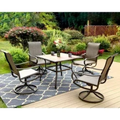 Outdoor Square Steel Dining Table - Brown - Captiva Designs -Crosley Shop GUEST a1fdd236 3671 4777 8107 ef8bc3cf2cb2