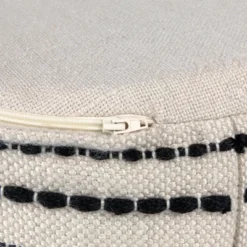 Northlight 18" Striped Cream And Black Outdoor Woven Pouf Ottoman -Crosley Shop GUEST a239571e 92c4 44a5 a0b4 f486ca5d66cc