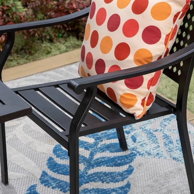 7pc Outdoor Dining Set With Chairs & Metal Table With Umbrella Hole - Captiva Designs 8 7pc Outdoor Dining Set With Chairs & Metal Table With Umbrella Hole - Captiva Designs - Image 6