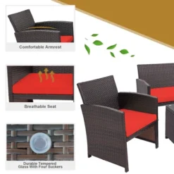 Costway 8PCS Patio Rattan Furniture Set Cushioned Chair Sofa Coffee Table WhiteNavyTurquoiseRed -Crosley Shop GUEST a4b59139 f9e9 4ec7 b860 31d47ee7cd3b
