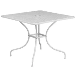 Emma And Oliver Commercial Grade 35.5" Indoor-Outdoor Steel Patio Table With Umbrella Hole -Crosley Shop GUEST a501d4dd cf78 48f8 b329 88554a1b716e