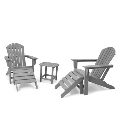5pk Plastic Resin Adirondack Chair With Side Table & Ottoman - EDYO LIVING 16 5pk Plastic Resin Adirondack Chair With Side Table & Ottoman - EDYO LIVING - Image 14