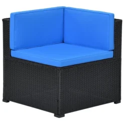 5pc Wicker Patio Sectional Seating Set With Cushions - Black/Blue - GODEER 32 5pc Wicker Patio Sectional Seating Set With Cushions - Black/Blue - GODEER -Crosley Shop GUEST a5fb5774 009b 4223 8d9b 7224776287fb