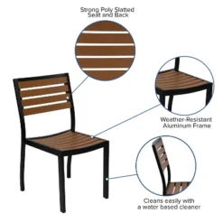 Flash Furniture Lark Outdoor Patio Bistro Dining Table Set With 4 Chairs And Faux Teak Poly Slats 14 Flash Furniture Lark Outdoor Patio Bistro Dining Table Set With 4 Chairs And Faux Teak Poly Slats -Crosley Shop GUEST a61f7918 fee7 48ba a3f5 019f9ec0468d 1