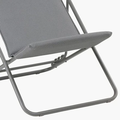 Lafuma Maxi Transat Plus Adjustable Foam Padded Ultra Compact Reclining Foldable Sling Chair With Headrest For Indoors And Outdoors, Silver 6 Lafuma Maxi Transat Plus Adjustable Foam Padded Ultra Compact Reclining Foldable Sling Chair With Headrest For Indoors And Outdoors, Silver - Image 4