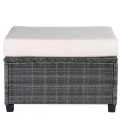 8pc Wicker Patio Conversation Set With Cushions - Beige - GODEER -Crosley Shop GUEST a7622228 3c09 42ed ae2e f60ac6207c77