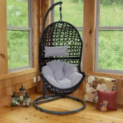 Sunnydaze Decor Sunnydaze Outdoor Resin Wicker Patio Cordelia Hanging Basket Egg Chair Swing With Cushion, Headrest, And Steel Stand Set- 3pc 19 Sunnydaze Decor Sunnydaze Outdoor Resin Wicker Patio Cordelia Hanging Basket Egg Chair Swing With Cushion, Headrest, And Steel Stand Set- 3pc -Crosley Shop GUEST a8ee3d6f d928 4e4e 800b 7f9d9284bd06