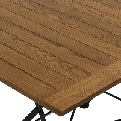 Sunnydaze Decor Sunnydaze Indoor/Outdoor Chestnut Wood Large Folding Patio Family Dining Table - 31" - Brown 4 Sunnydaze Decor Sunnydaze Indoor/Outdoor Chestnut Wood Large Folding Patio Family Dining Table - 31" - Brown - Image 2