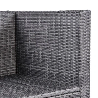 7pc Outdoor Set With Rattan Sofa & Cushions - Gray - GODEER 14 7pc Outdoor Set With Rattan Sofa & Cushions - Gray - GODEER - Image 12