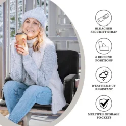 Flash Furniture Extra Wide Foldable Reclining Heated Stadium Chair With Backpack Straps - Black -Crosley Shop GUEST a9d73e0e fe67 42ed 8b6b 4aa4ab10a2a6