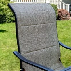 5pc Outdoor Dining Set With Padded Sling C-Spring Chairs & Round Metal Table With Umbrella Hole - Black - Captiva Designs -Crosley Shop GUEST a9ea612c 54ec 4c9d 8b5d 60ca9813bcac