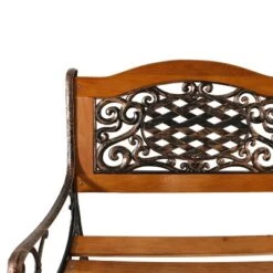 Sunnydaze Decor Sunnydaze 2-Person Ivy Crossweave Design Cast Iron And Wood Frame Outdoor Garden Bench -Crosley Shop GUEST aa1a21eb 8c9f 40b1 a936 f3ff70f3360e