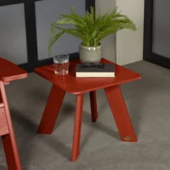 Italica Modern Patio Side Table - Rustic Red - Highwood