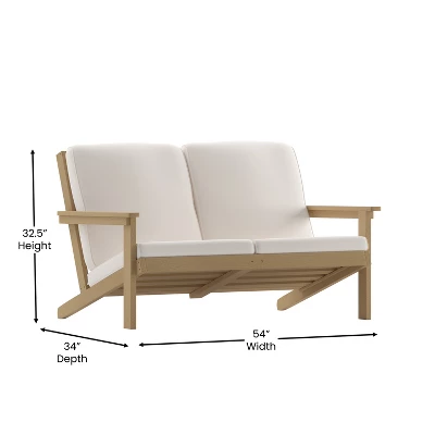 Merrick Lane All-Weather Poly Resin Wood Adirondack Style Deep Seat Patio Loveseat With Cushions 8 Merrick Lane All-Weather Poly Resin Wood Adirondack Style Deep Seat Patio Loveseat With Cushions - Image 6