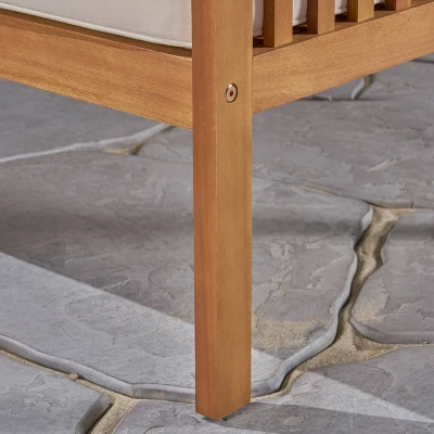 Carolina Acacia Wood Patio Sofa Teak - Christopher Knight Home 6 Carolina Acacia Wood Patio Sofa Teak - Christopher Knight Home - Image 4