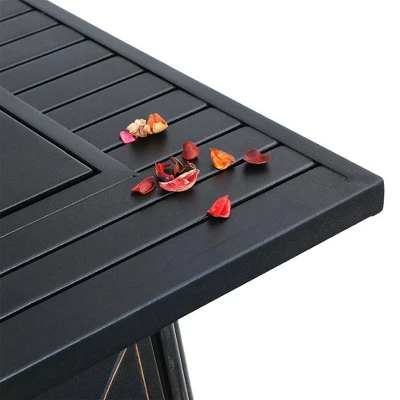 5pc Outdoor Conversation Set With Swivel Chairs & 28" Square Propane Fire Table - Captiva Designs 4 5pc Outdoor Conversation Set With Swivel Chairs & 28" Square Propane Fire Table - Captiva Designs - Image 2