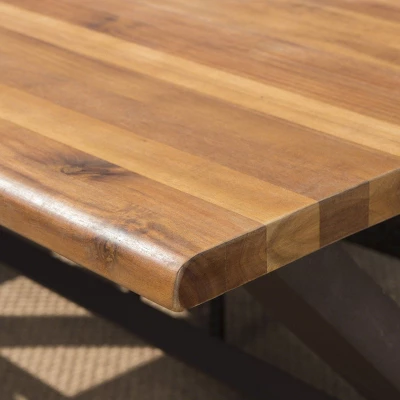 Brandywine 6pc Acacia Wood/Wicker Patio Dining Set - Brown/Cream - Christopher Knight Home 6 Brandywine 6pc Acacia Wood/Wicker Patio Dining Set - Brown/Cream - Christopher Knight Home - Image 4