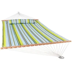Sunnydaze Decor Sunnydaze Two-Person Quilted Fabric Hammock With Spreader Bars - 450 Lb Weight Capacity -Crosley Shop GUEST aba5c3e4 ce73 44df b431 a60959344ea2