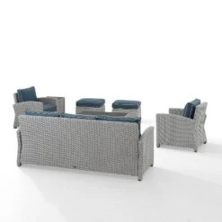Bradenton 7pc Outdoor Wicker Sofa And Arm Chair Seating Set With Coffee Table, Side Table And 2 Ottomans - Navy/Gray - Crosley 18 Bradenton 7pc Outdoor Wicker Sofa And Arm Chair Seating Set With Coffee Table, Side Table And 2 Ottomans - Navy/Gray - Crosley -Crosley Shop GUEST ac282453 f7b6 4749 a0ab f5bb510c98fa