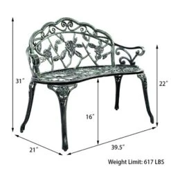 Antique Aluminum Bench Patio Garden Chair Porch Cast For Outdoor Green -Crosley Shop GUEST acbb2d26 e5b8 4f1d 8496 7911dfe75ea1