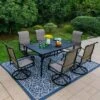 7pc Outdoor Dining Set With With Padded Sling Chairs & Metal Rectangle Table With Umbrella Hole - Captiva Designs 1 7pc Outdoor Dining Set With With Padded Sling Chairs & Metal Rectangle Table With Umbrella Hole - Captiva Designs -Crosley Shop GUEST addf7134 ebb1 4405 8828 5e83b5dbb58b