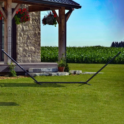 Vivere 15ft 3-Beam Steel Hammock Stand 4 Vivere 15ft 3-Beam Steel Hammock Stand - Image 2