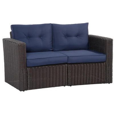 Outsunny 2 Piece Patio Wicker Corner Sofa Set, Outdoor PE Rattan Furniture, With Curved Armrests And Padded Cushions For Balcony, Garden, Or Lawn, Lawn 10 Outsunny 2 Piece Patio Wicker Corner Sofa Set, Outdoor PE Rattan Furniture, With Curved Armrests And Padded Cushions For Balcony, Garden, Or Lawn, Lawn - Image 8