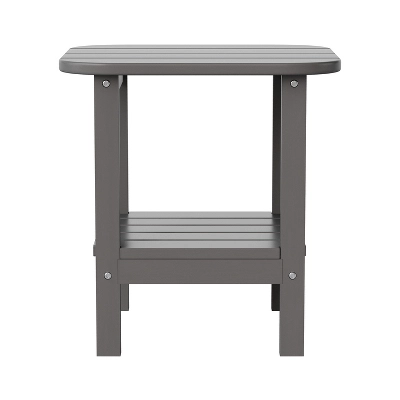 Emma And Oliver Two Tier Polyresin Adirondack Side Table - All-Weather For Indoor/Outdoor Use 10 Emma And Oliver Two Tier Polyresin Adirondack Side Table - All-Weather For Indoor/Outdoor Use - Image 8