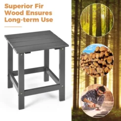 Costway 2PCS Patio Adirondack Chair Side Table Set Solid Wood Garden Deck Grey -Crosley Shop GUEST af53440d 6bf6 4e8b 95ea ed018f9af213