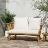 Solano Outdoor Wooden Loveseat With Cushions - White/Teak - Christopher Knight Home -Crosley Shop GUEST af836f53 2484 4484 81f3 facd236f7419