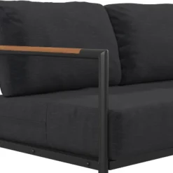 Emma And Oliver Aluminum Frame Loveseat With Teak Arm Accents And Plush Cushions -Crosley Shop GUEST afa1ed62 323c 4760 944e ab58aa7e4b16