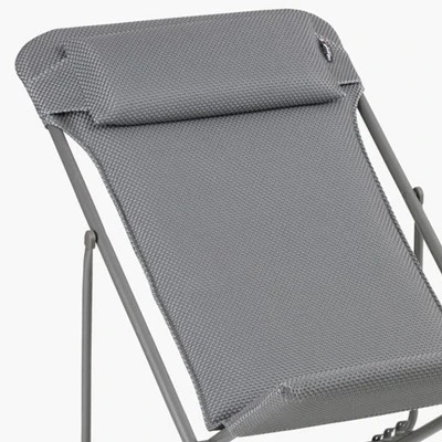 Lafuma Maxi Transat Plus Adjustable Foam Padded Ultra Compact Reclining Foldable Sling Chair With Headrest For Indoors And Outdoors, Silver 5 Lafuma Maxi Transat Plus Adjustable Foam Padded Ultra Compact Reclining Foldable Sling Chair With Headrest For Indoors And Outdoors, Silver - Image 3