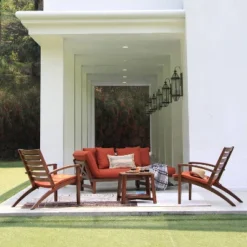 Westlake 3pc Wood Patio Chat Set With Cushion - Red Brick - Cambridge Casual -Crosley Shop GUEST b17f230f 1a76 48c2 b5ea da3f683a27b6