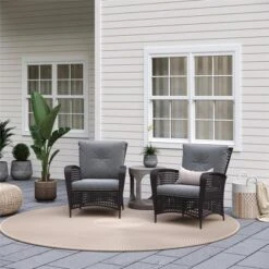 2pk Steel Woven Wicker Lounge Chairs With Cushions - Black/Gray - Room & Joy -Crosley Shop GUEST b1d65b14 e00f 4f41 b20c 57764fe0540e