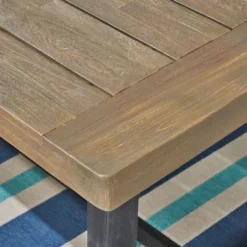 Baxley 6pc Acacia Dining Set With Bench - Sandblast Gray/Gray - Christopher Knight Home -Crosley Shop GUEST b2ab2b0e 9007 4ee5 abcd e77d656aedff