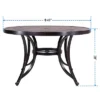 48" Round Patio Dining Table With Umbrella Hole - Bronze - WELLFOR -Crosley Shop GUEST b3d3a29a 3f25 4ad5 ad1c 8b50cc601caa