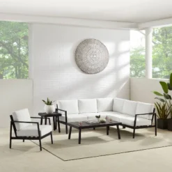 Linon Lark Aluminum Sectional Sofa White -Crosley Shop GUEST b3eec045 bbd0 47d7 b4ed a48412888d79