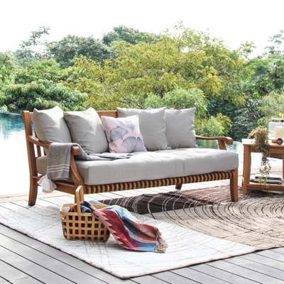 Mosko Teak Outdoor Daybed With Cushion - Cambridge Casual 10 Mosko Teak Outdoor Daybed With Cushion - Cambridge Casual - Image 8